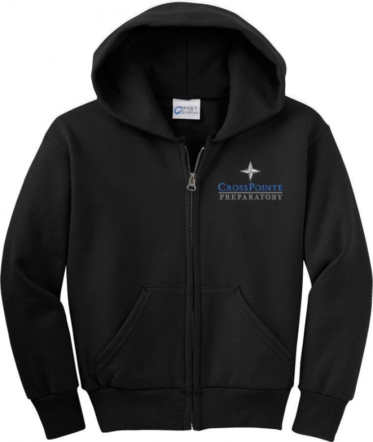 PC90YZH Port & Company® Youth Core Fleece Full-Zip Hooded Sweatshirt