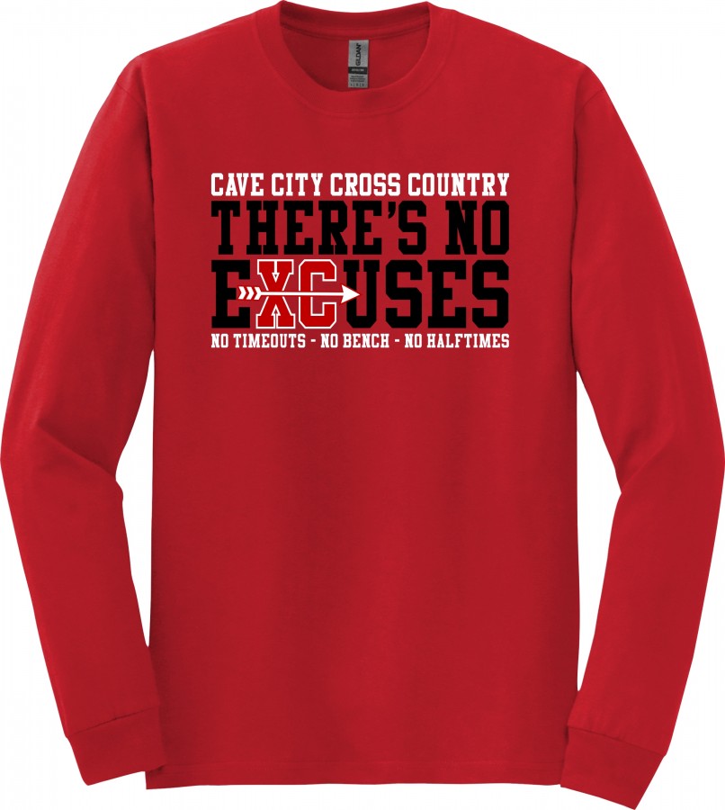 CAVE CITY "NO EXCUSES" XC YOUTH/ADULT LONG SLEEVE